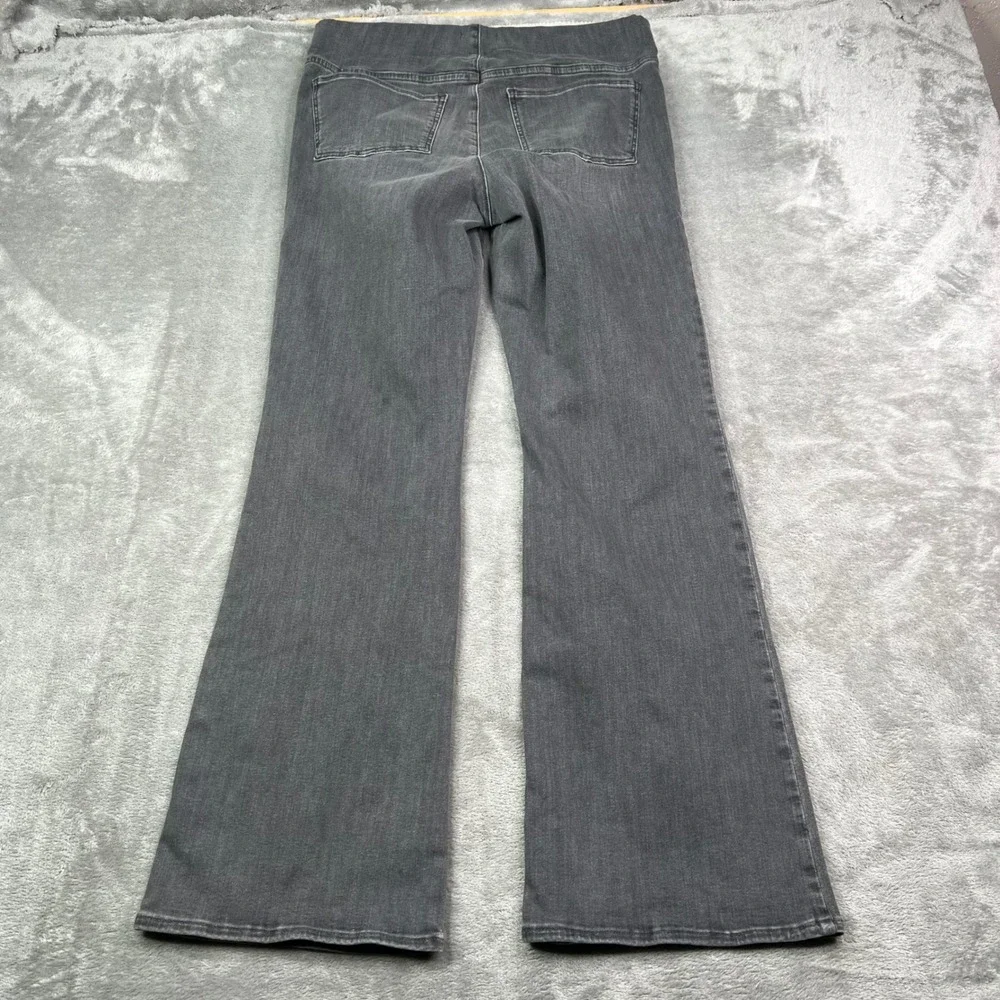 NYDJ Pull-On Ava Daring Flare Jeans Womens Large Gray SpanSpring Stretch Denim - Picture 2 of 15